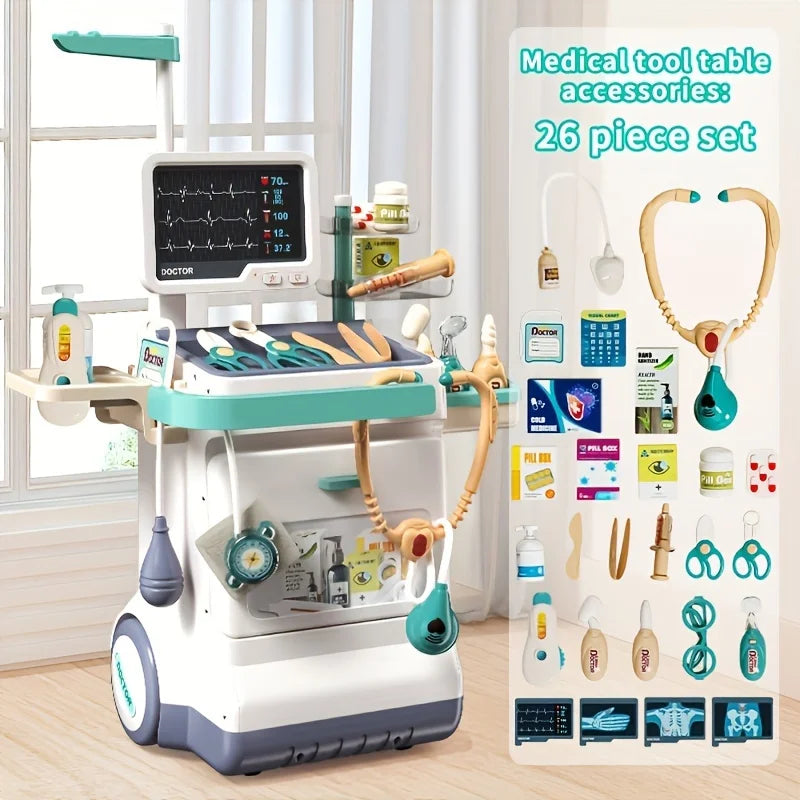Doctor Kit for Kids Pretend Doctor Playset for Toddlers with Medical Station Stethoscope Role Play Medical Toy for Girls Boys